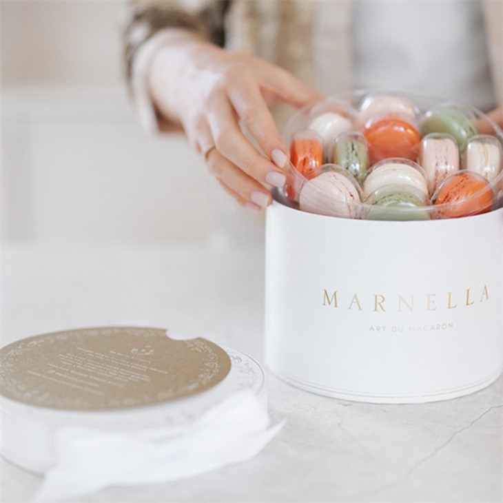 White Round Macaron Packaging Box
